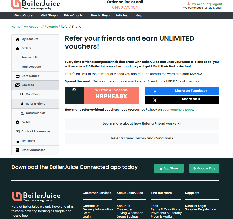BoilerJuice new screens