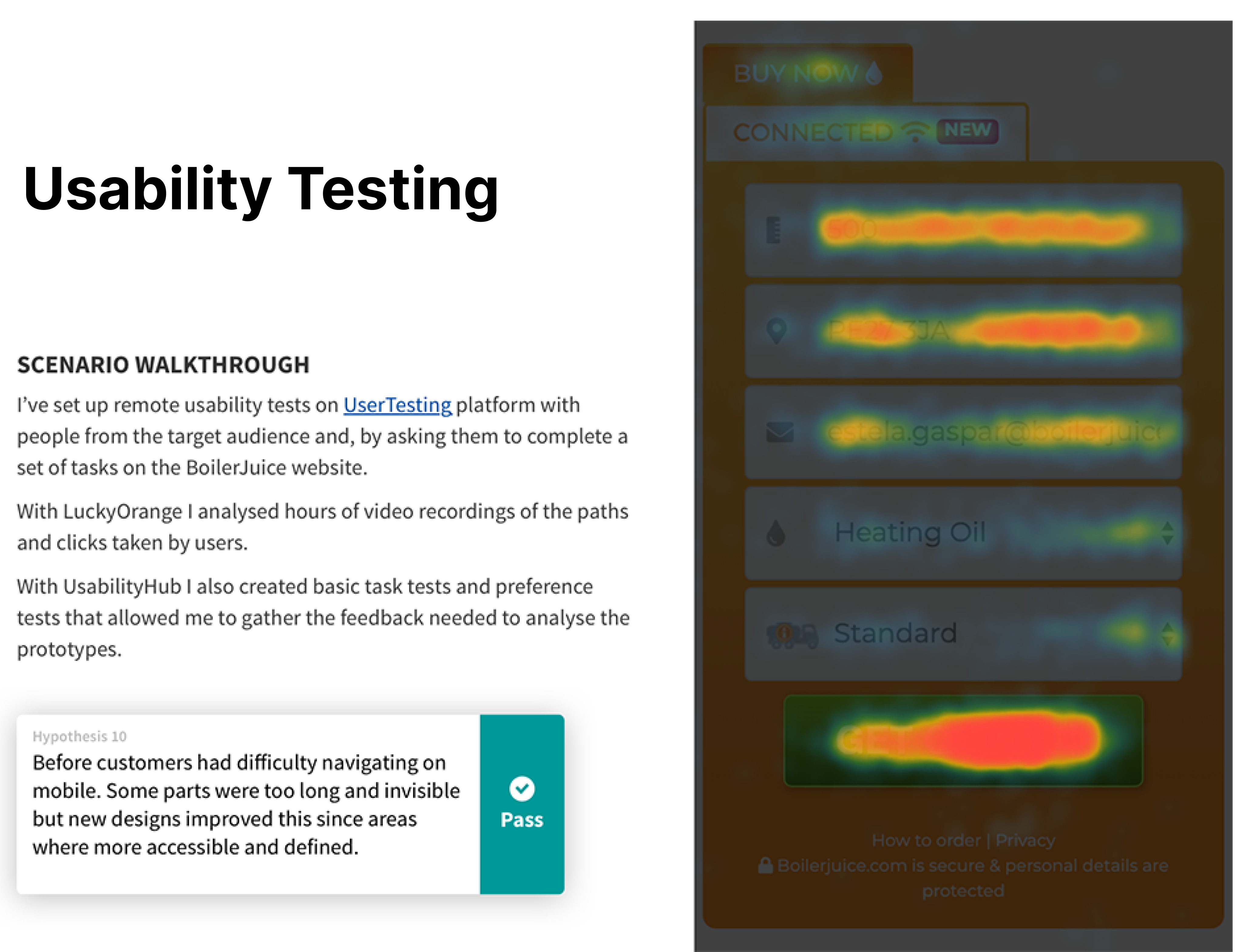 UX deliverables usability testing
