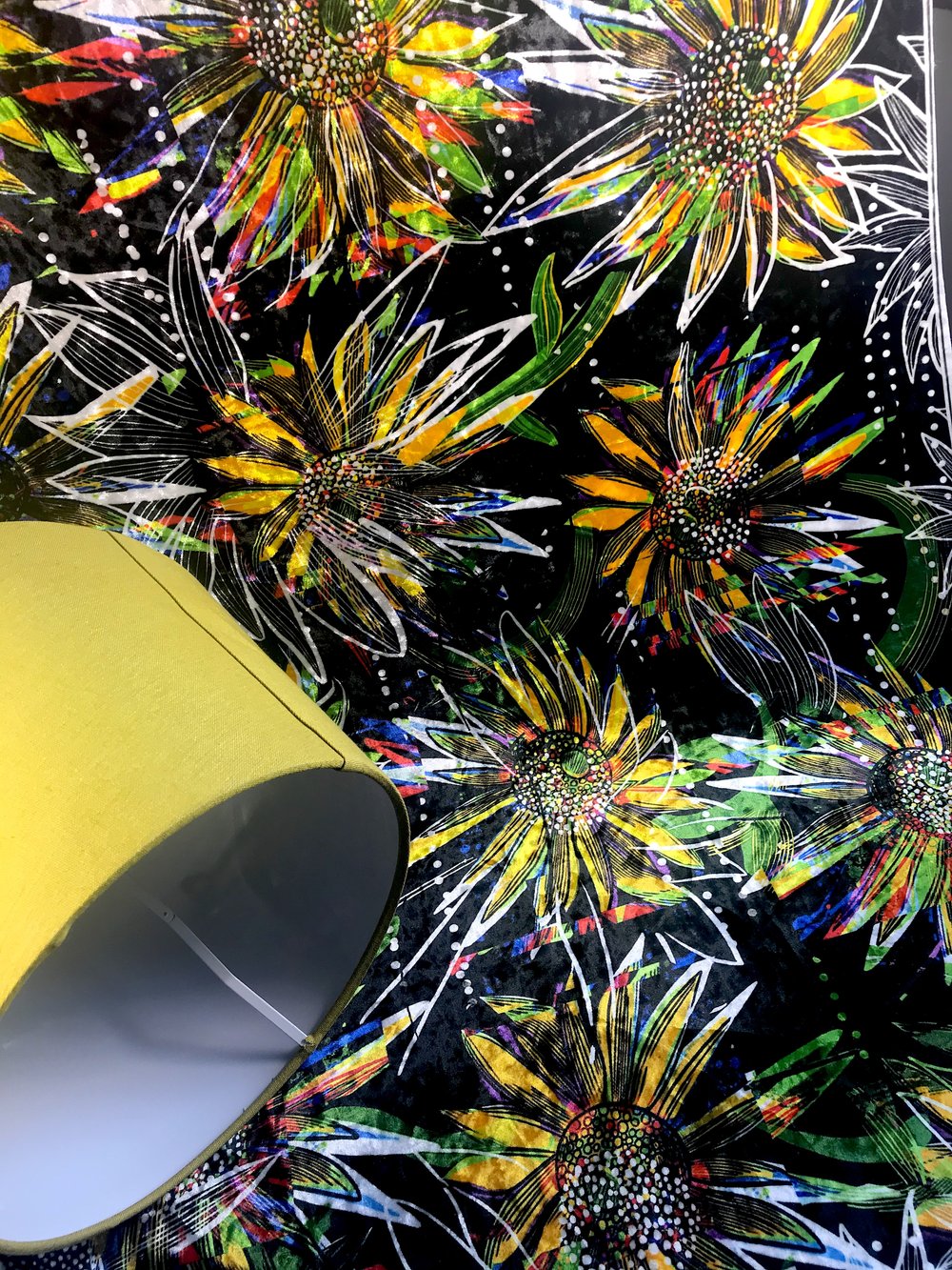 Golden Frequency velvet shimmer fabric image