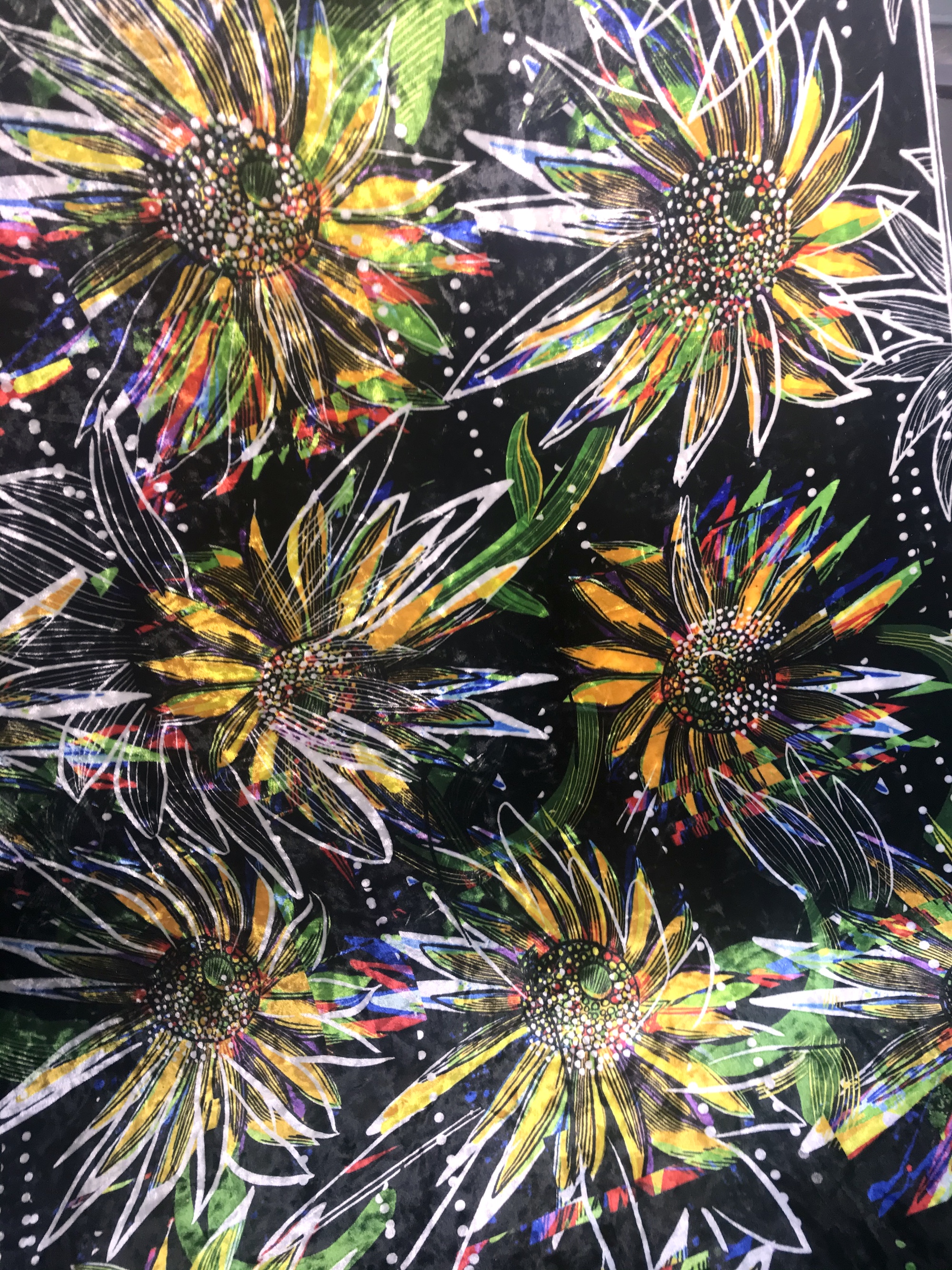 Golden Frequency velvet shimmer fabric image