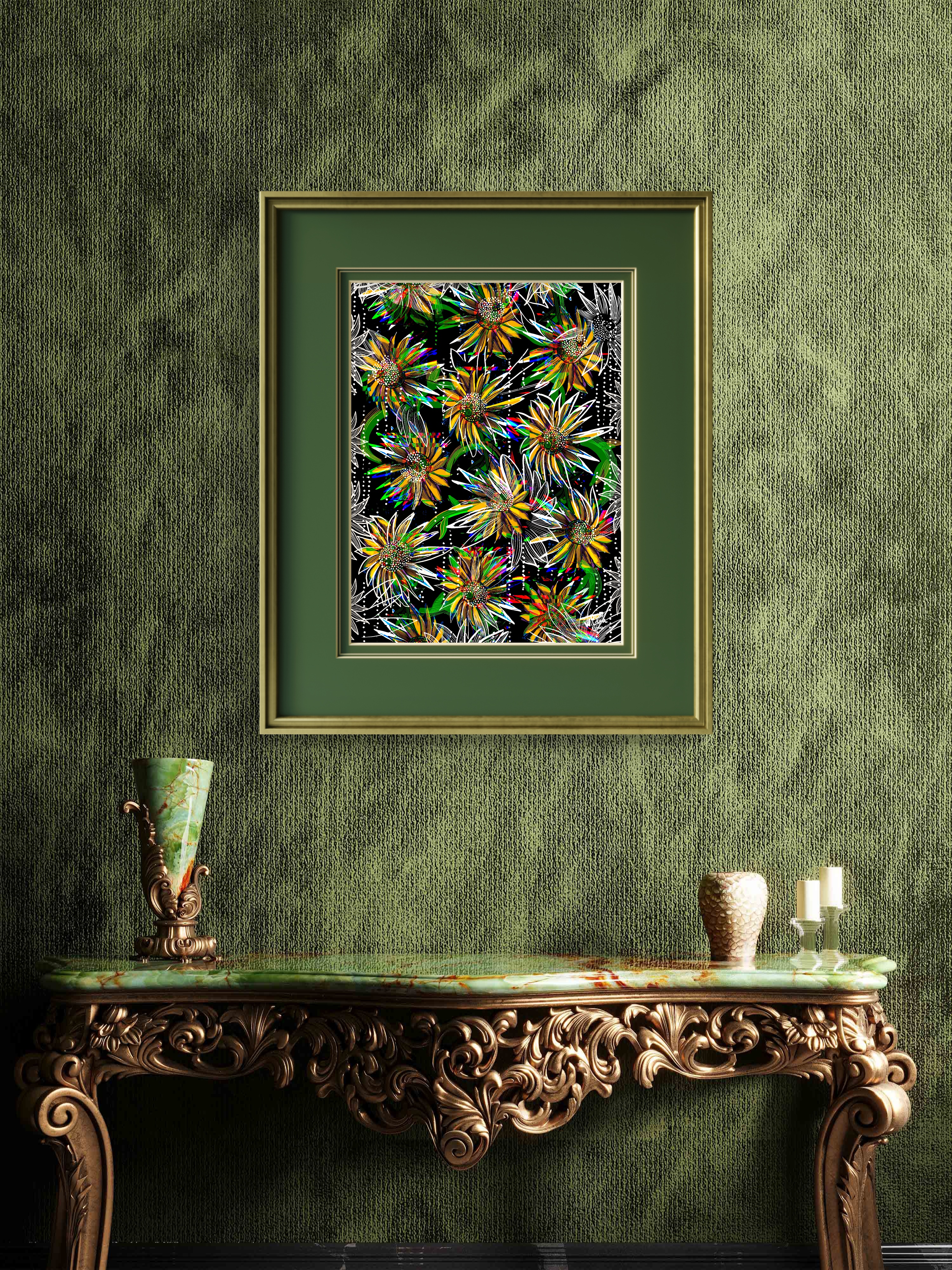 Golden Frequency velvet shimmer fabric image