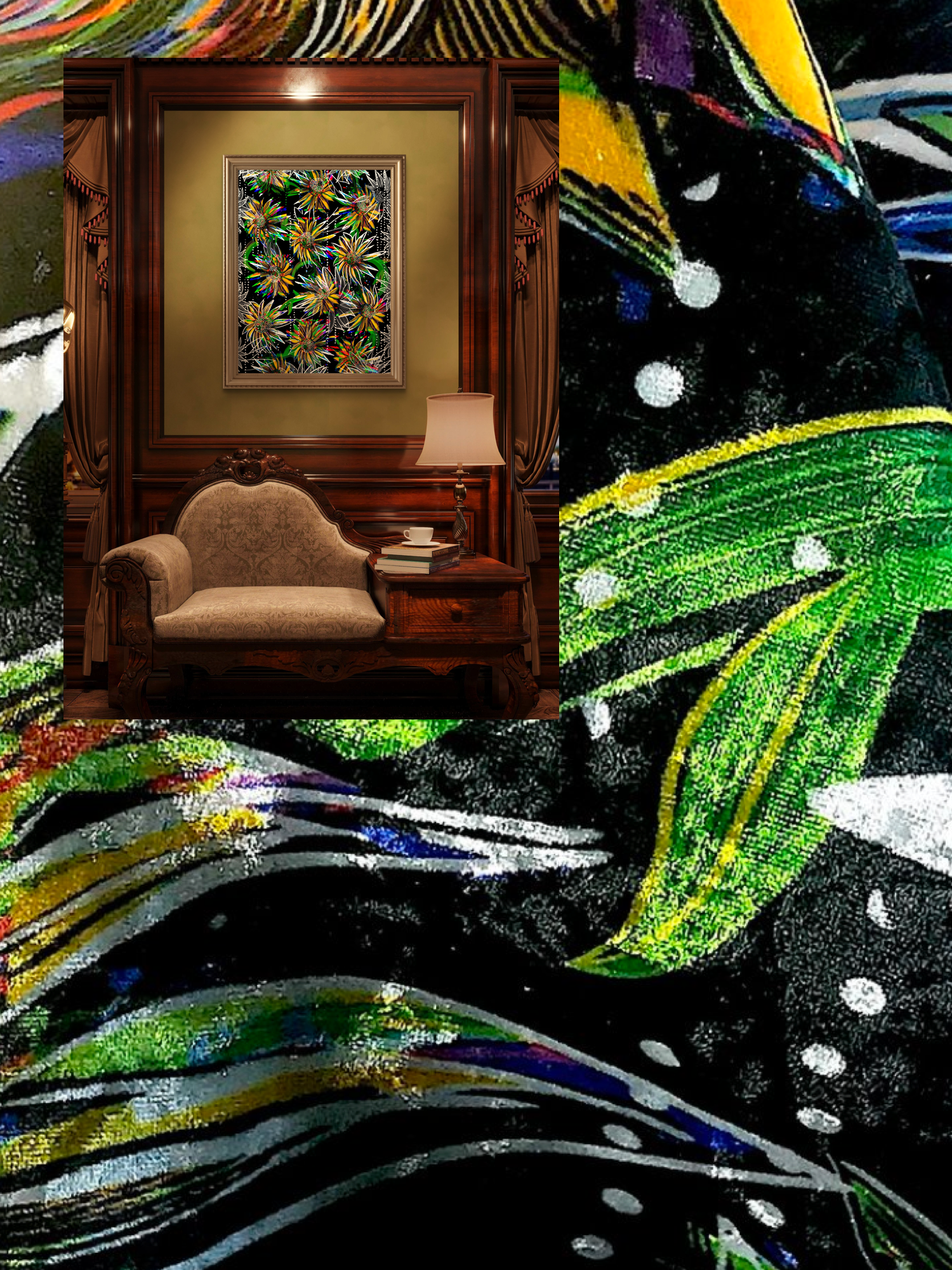 Golden Frequency velvet shimmer fabric image
