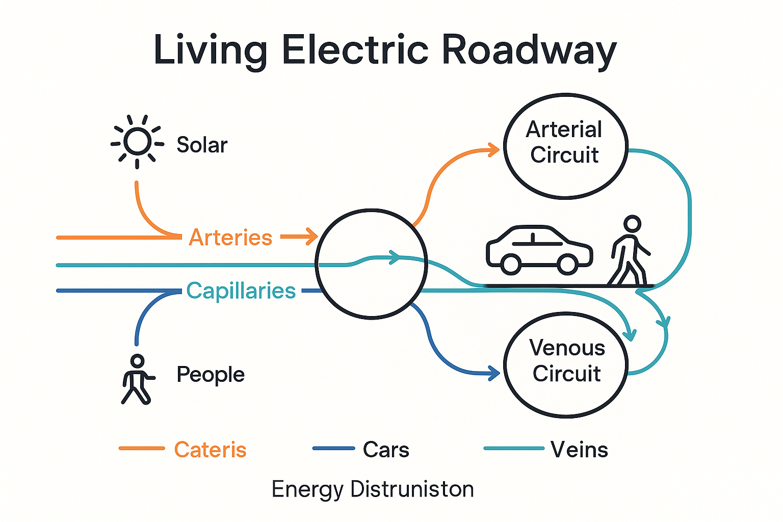 Image concept of the user experience of a living road concept.