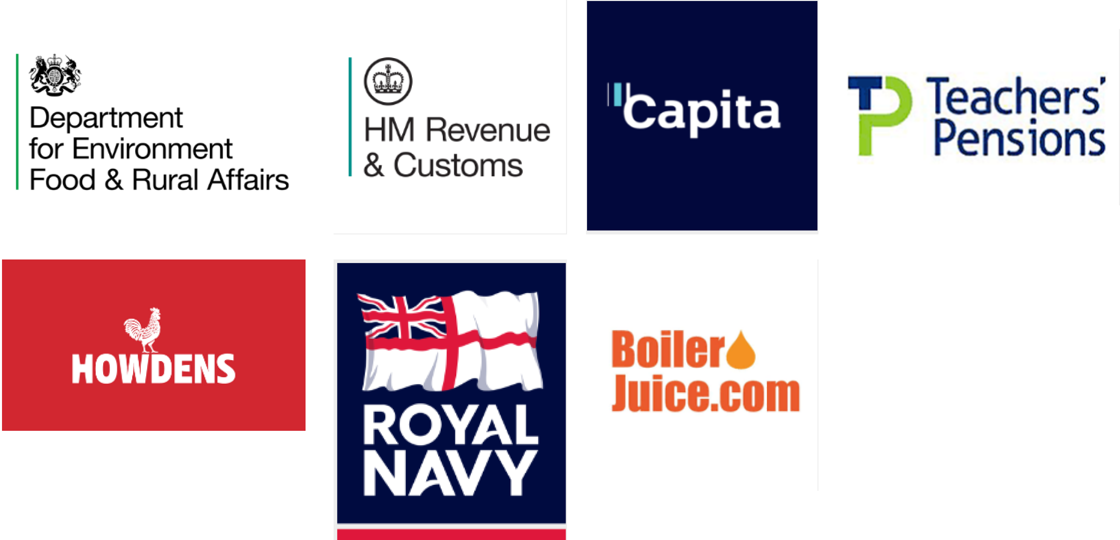 Estela Gaspar image for companies where I worked at. DEFRA, HMRC, Capita, Teachers' Pensions, Howdens, Royal Navy, BoilerJuice